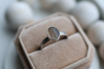 Load image into Gallery viewer, Floral Banded Memorial Ring with Glass

