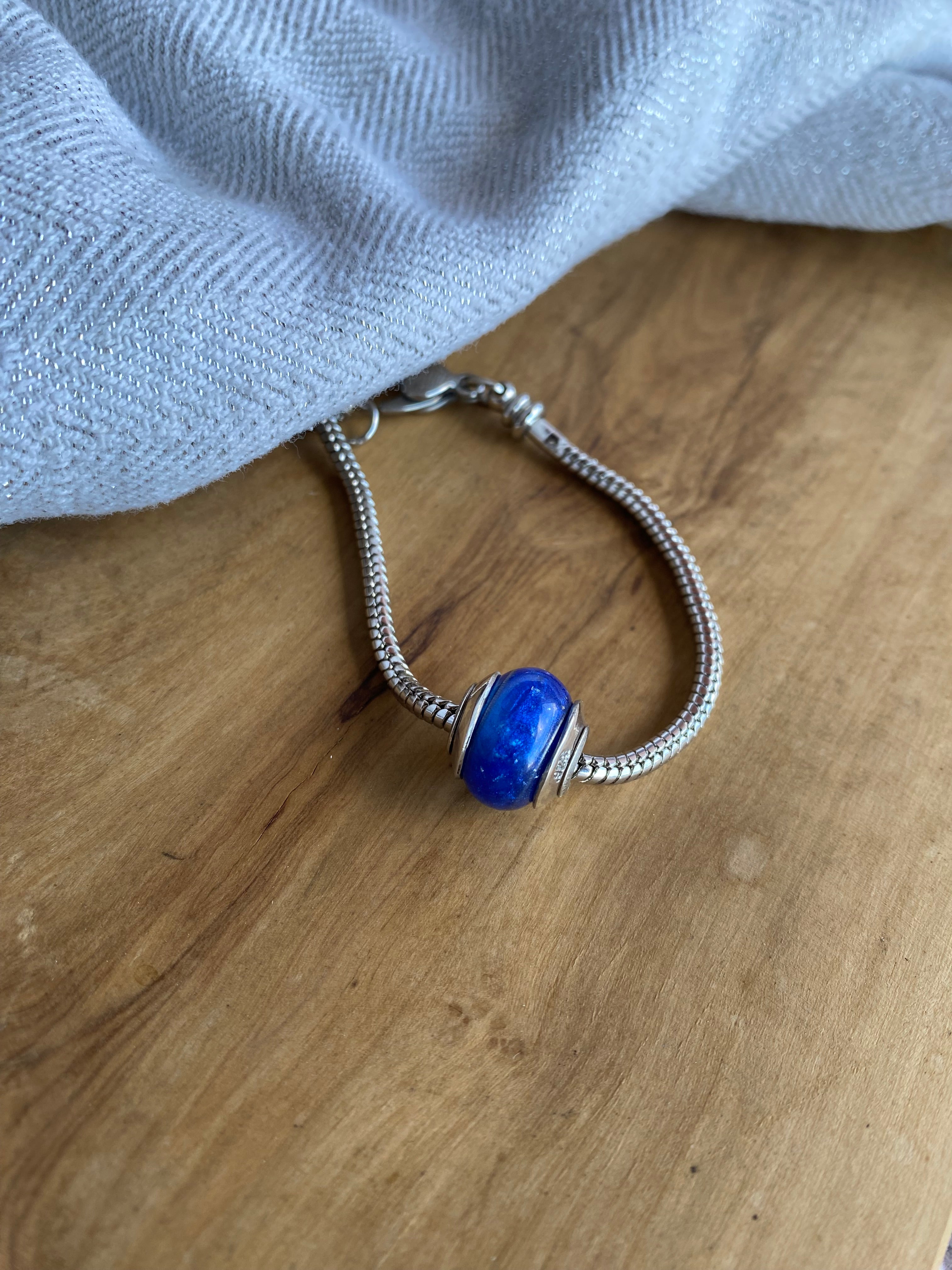 Sterling Silver Snake Chain Bracelet for Charm Beads