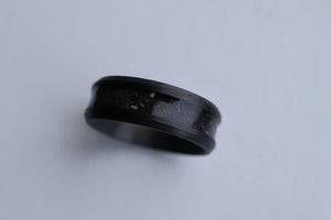 Black Carbon Channel Ring - Best Seller Mens Cremation Ring