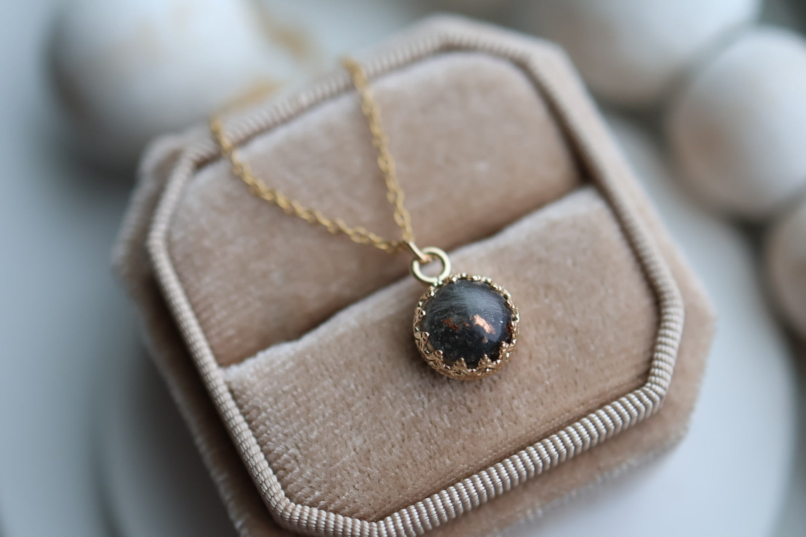 Mini Round Crown Pendant (Gold Filled or Silver)