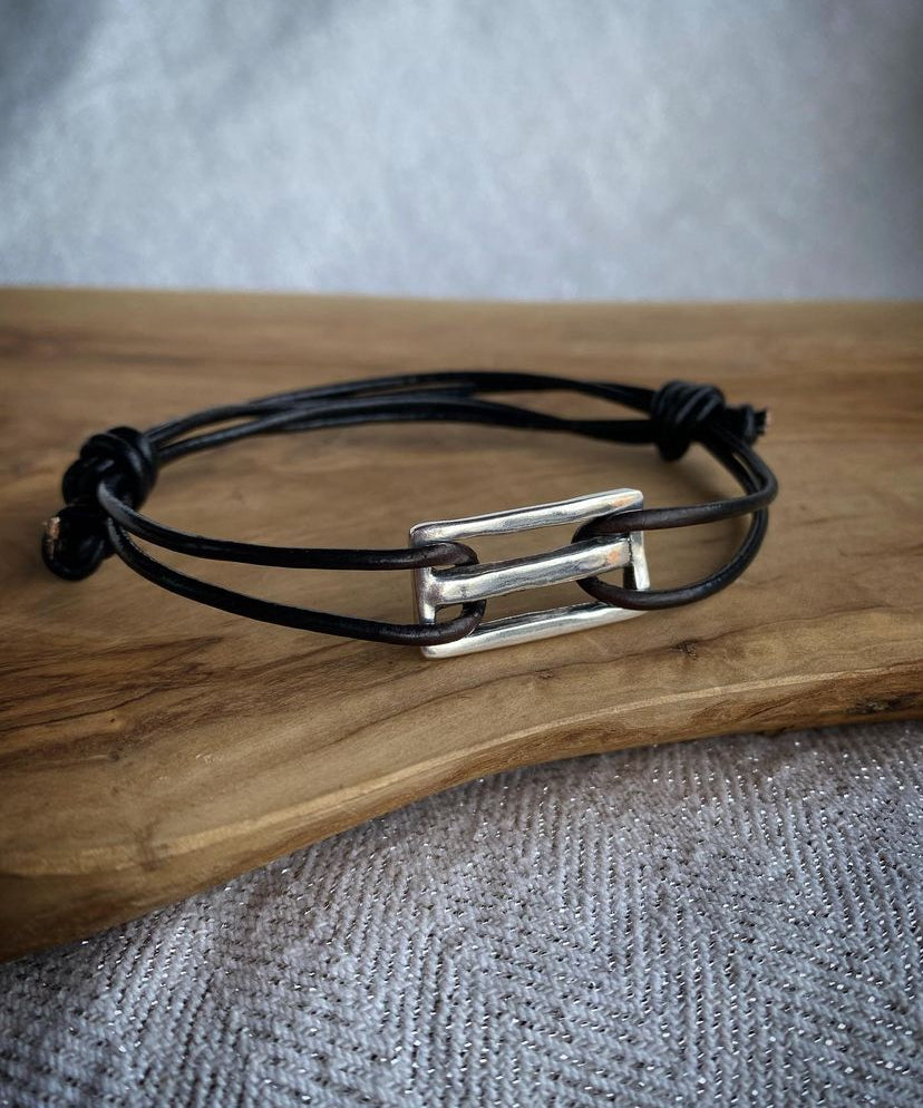 Ash Infused Silver Adjustable Bracelet