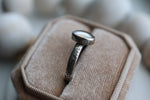 Load image into Gallery viewer, Floral Banded Memorial Ring with Glass
