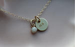 Load image into Gallery viewer, Mama Milk Tiny Charm with a Stamped Disc Necklace
