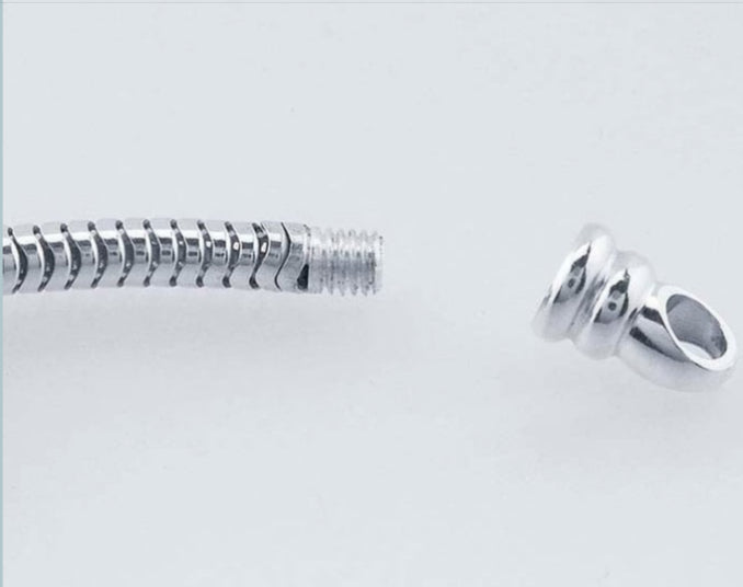 Sterling Silver Snake Chain Bracelet for Charm Beads