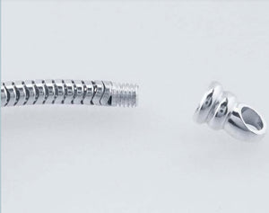 Sterling Silver Snake Chain Bracelet for Charm Beads
