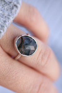 Gemstone Journey Ring - Moss Agate - Ashes Behind Gemstone Ring