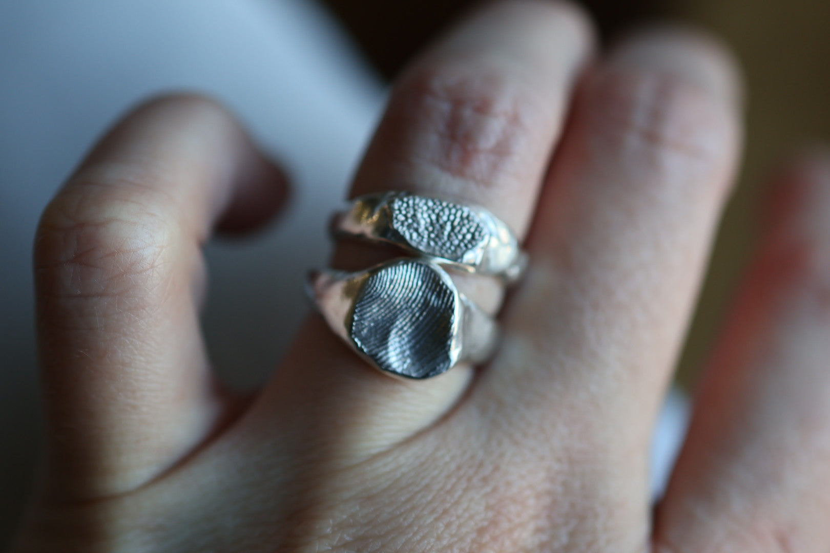 Slim Fingerprint, Pet Nose, Paw Signet Ring