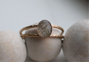 Double Banded Celebration Ring With Textured Bands