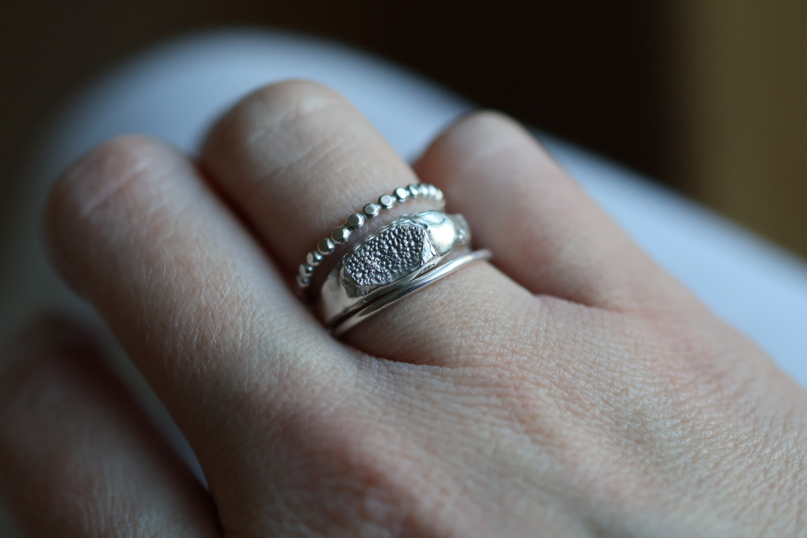 Slim Fingerprint, Pet Nose, Paw Signet Ring