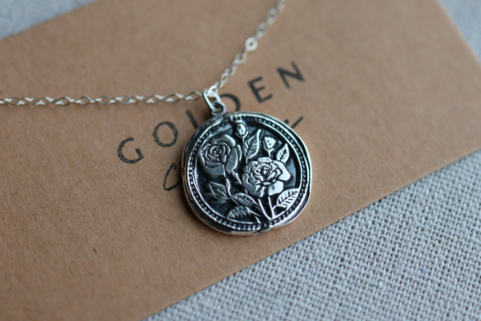 Wild Rose Mourning Pendant (Cremation Ash & Silver Infused)