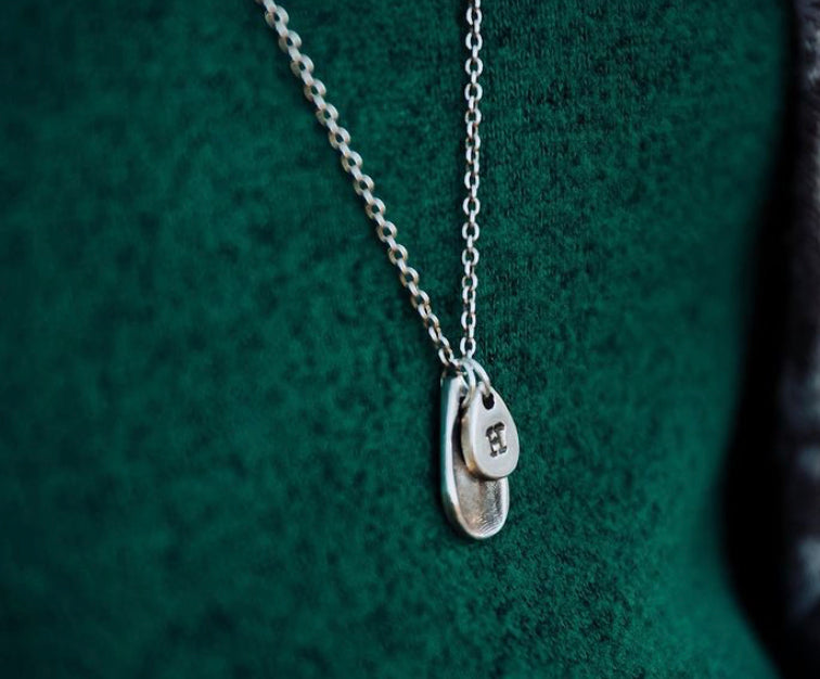 Teardrop Fingerprint Pendant (small)