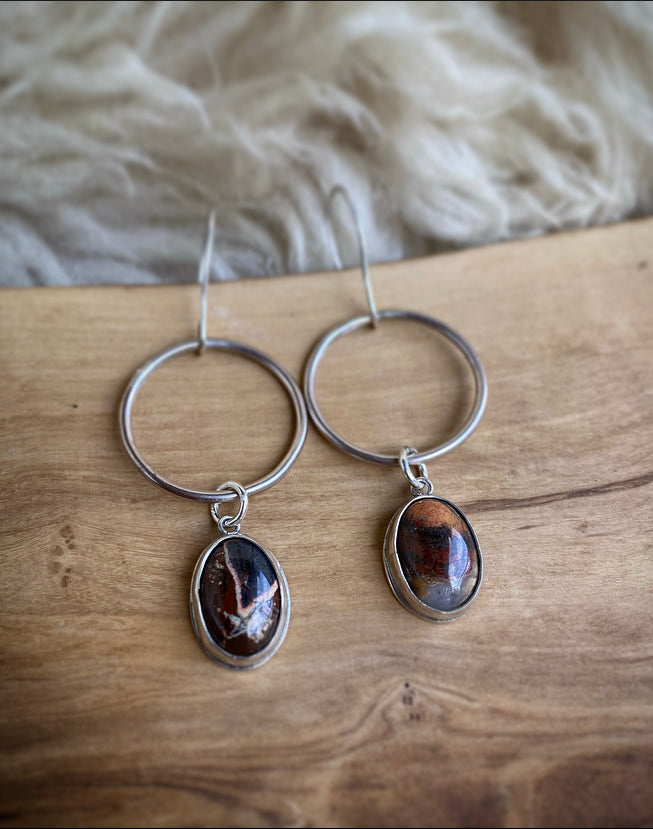 Brecciated Jasper Hoops