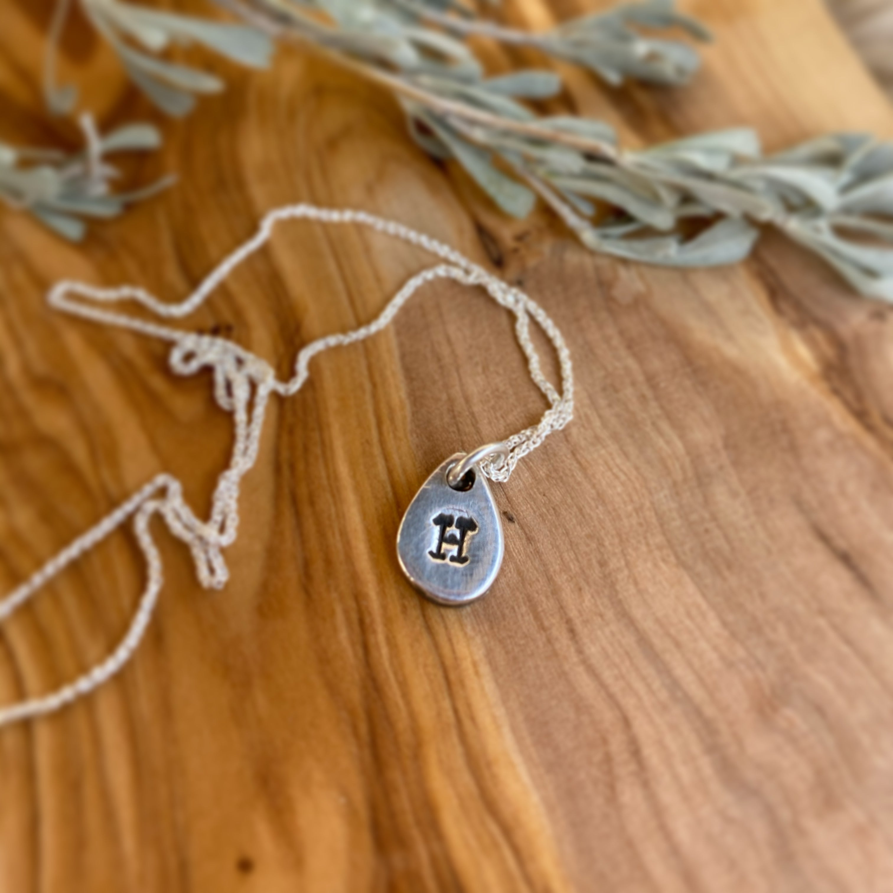 Ash and Silver Infused Tiny Initial, Birth Flower or Paw Pendant