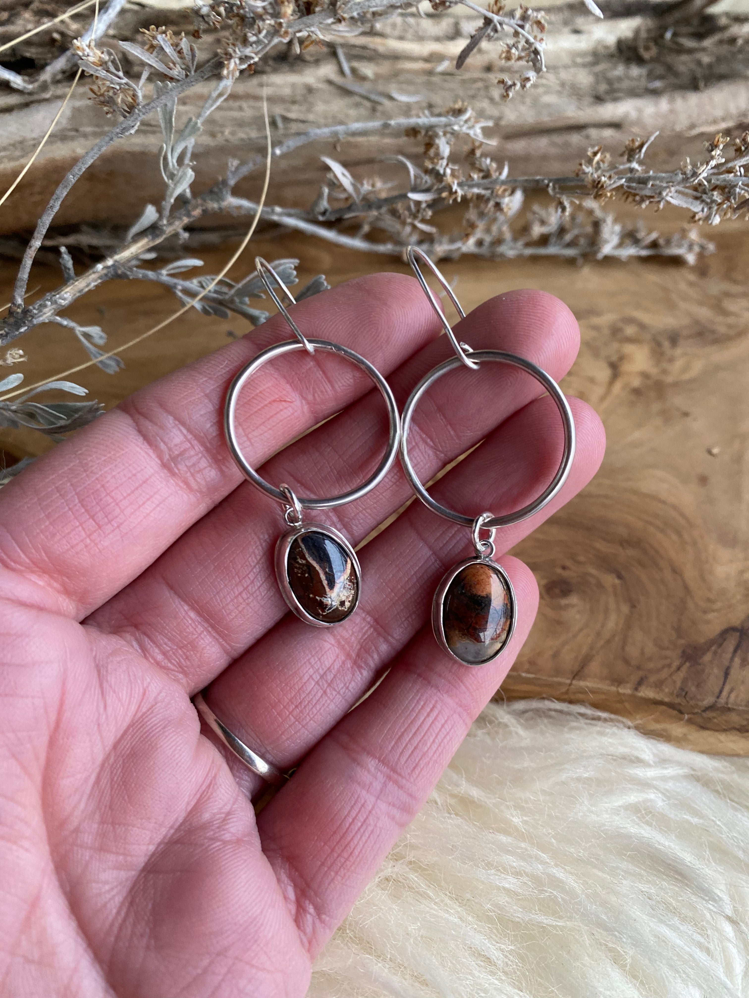 Brecciated Jasper Hoops