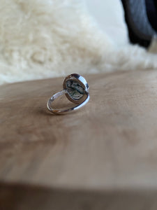 Moss Agate Window Ring (Size 5)