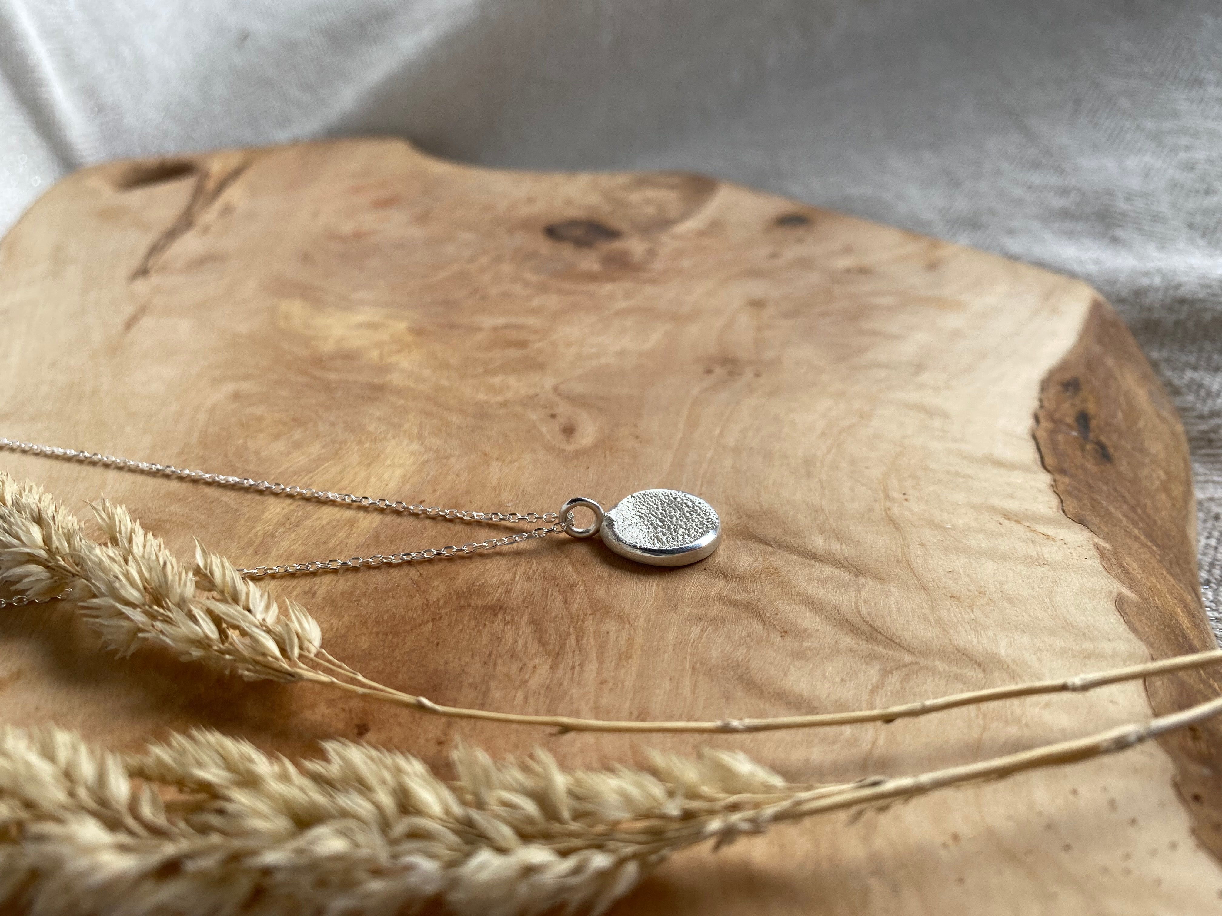 Round Dog or Cat Paw Print Necklace