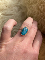 Load image into Gallery viewer, Turquoise Gold Filled &amp; Silver Stacker Size 6
