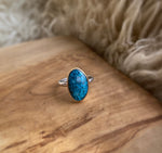 Load image into Gallery viewer, Turquoise Gold Filled &amp; Silver Stacker Size 6
