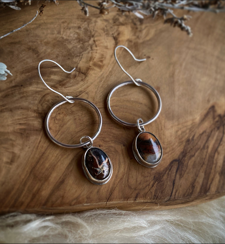 Brecciated Jasper Hoops