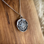 Load image into Gallery viewer, Compass Mourning Pendent (Cremation Ash &amp; Silver Infused)
