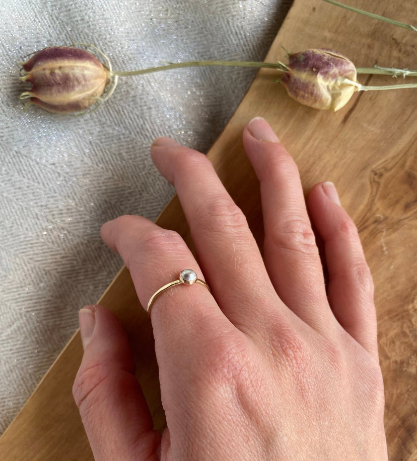 Silver Infused Cremation Stone Journey Ring