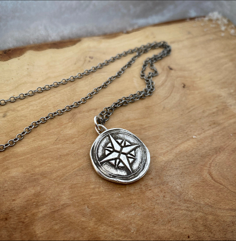 North Star Mourning Pendant (Cremation Ash & Silver Infused)