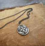 Load image into Gallery viewer, North Star Mourning Pendant (Cremation Ash &amp; Silver Infused)
