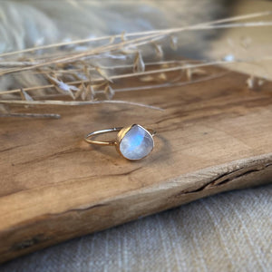 Dainty Gold Filled Moonstone Ring Size 7